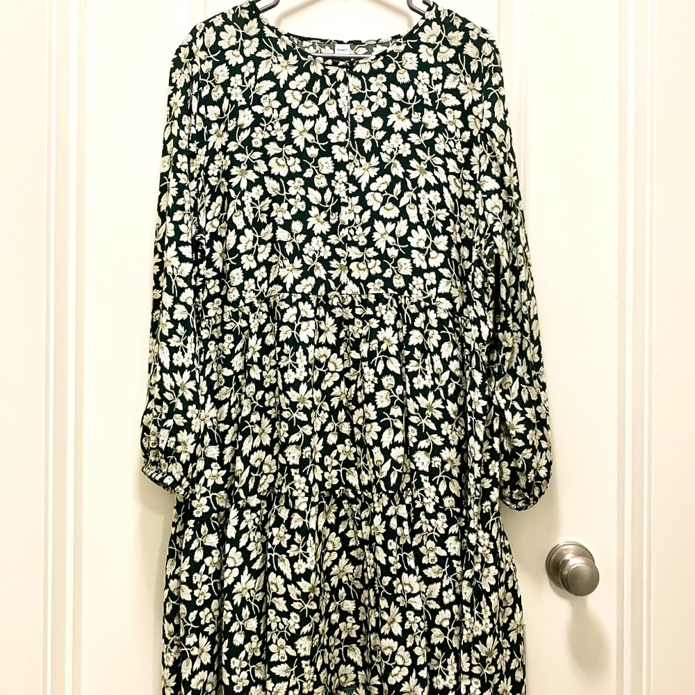 Old Navy 3-Tier Autumn Winter Boho Christmas Dress XL NWT